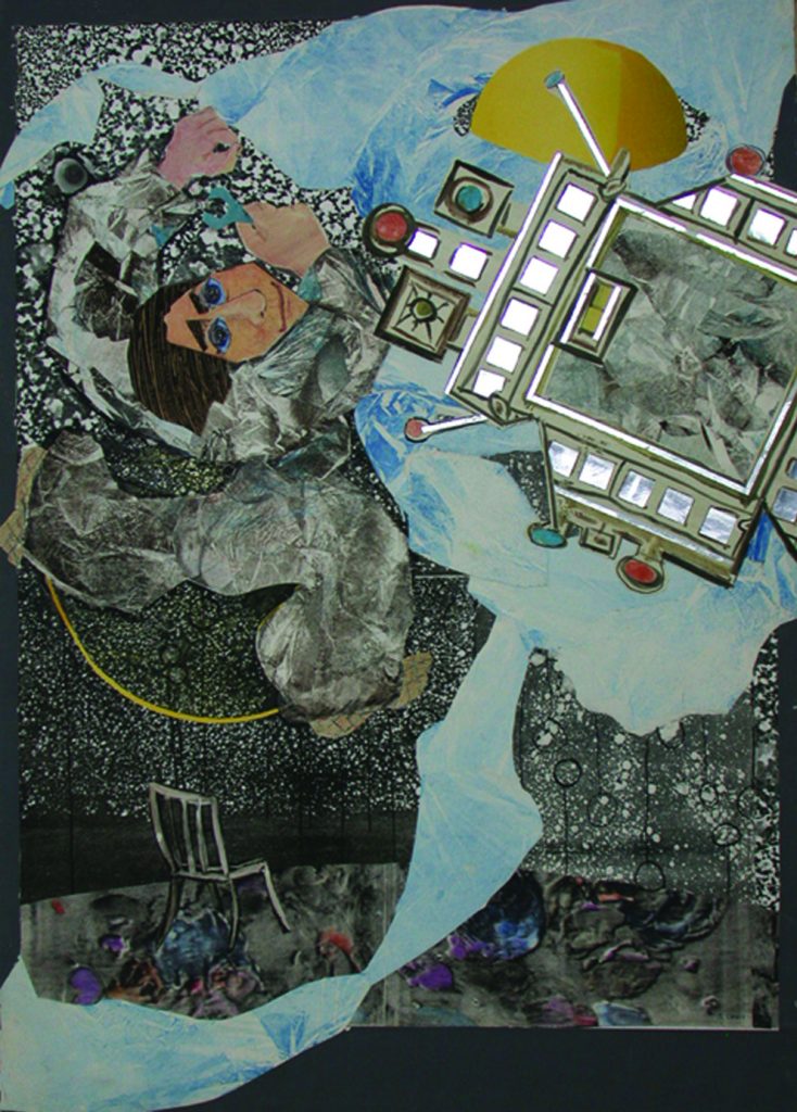 Dreamer, 98X68, oil on paper, collage, 1988