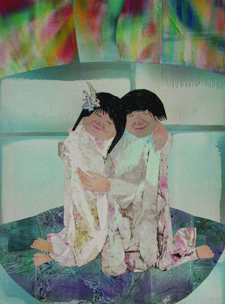 Love, 100X70, oil on paper, collage, 1988
