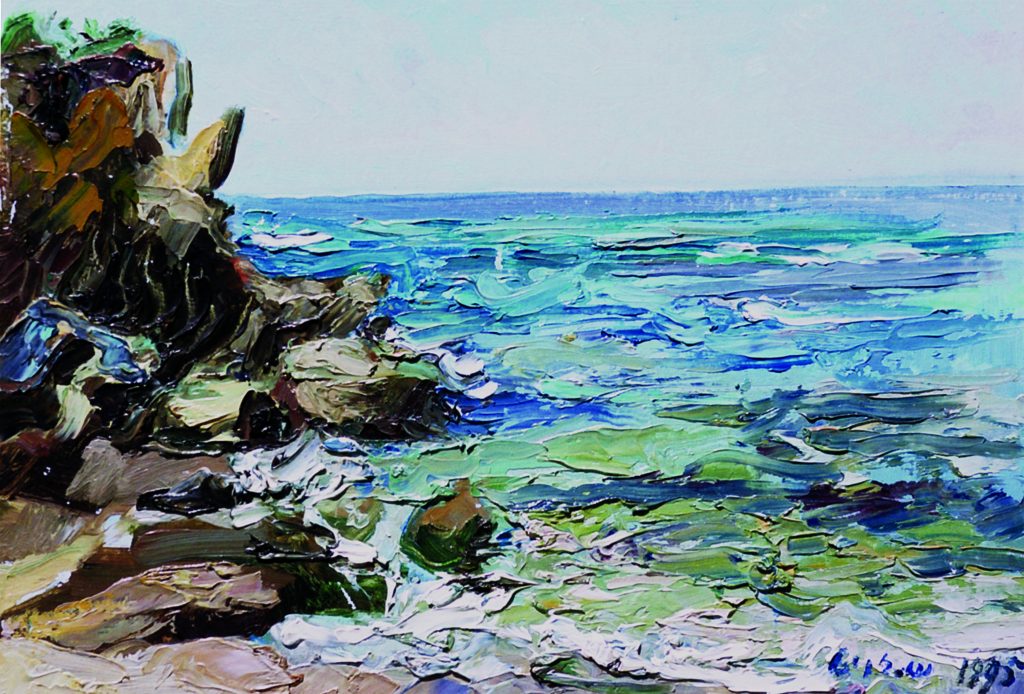 Sea, Kibbutz Palmahim, 24X32, oil on canvas, 1998