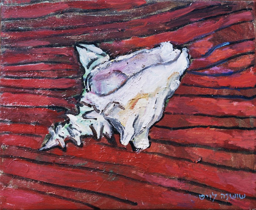 Shell on red, 40X50, oil on canvas, 2002