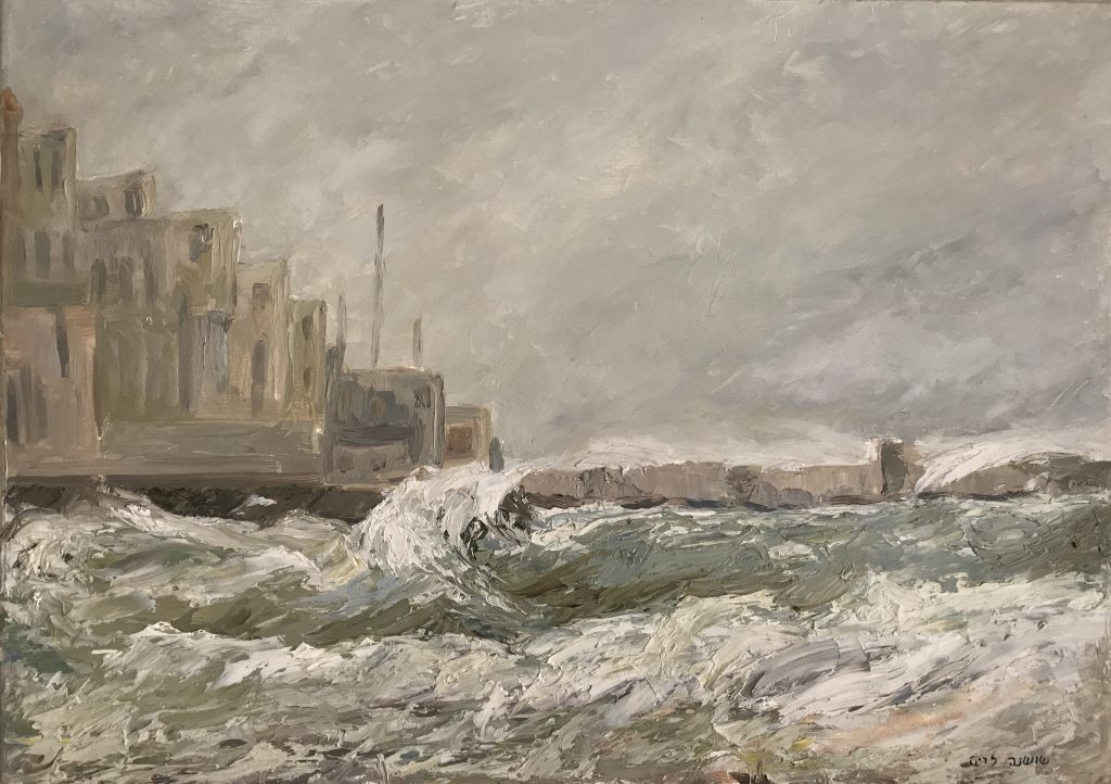 Storm with a vew on Old Yafa, 50X75, oil on canvas, 2004